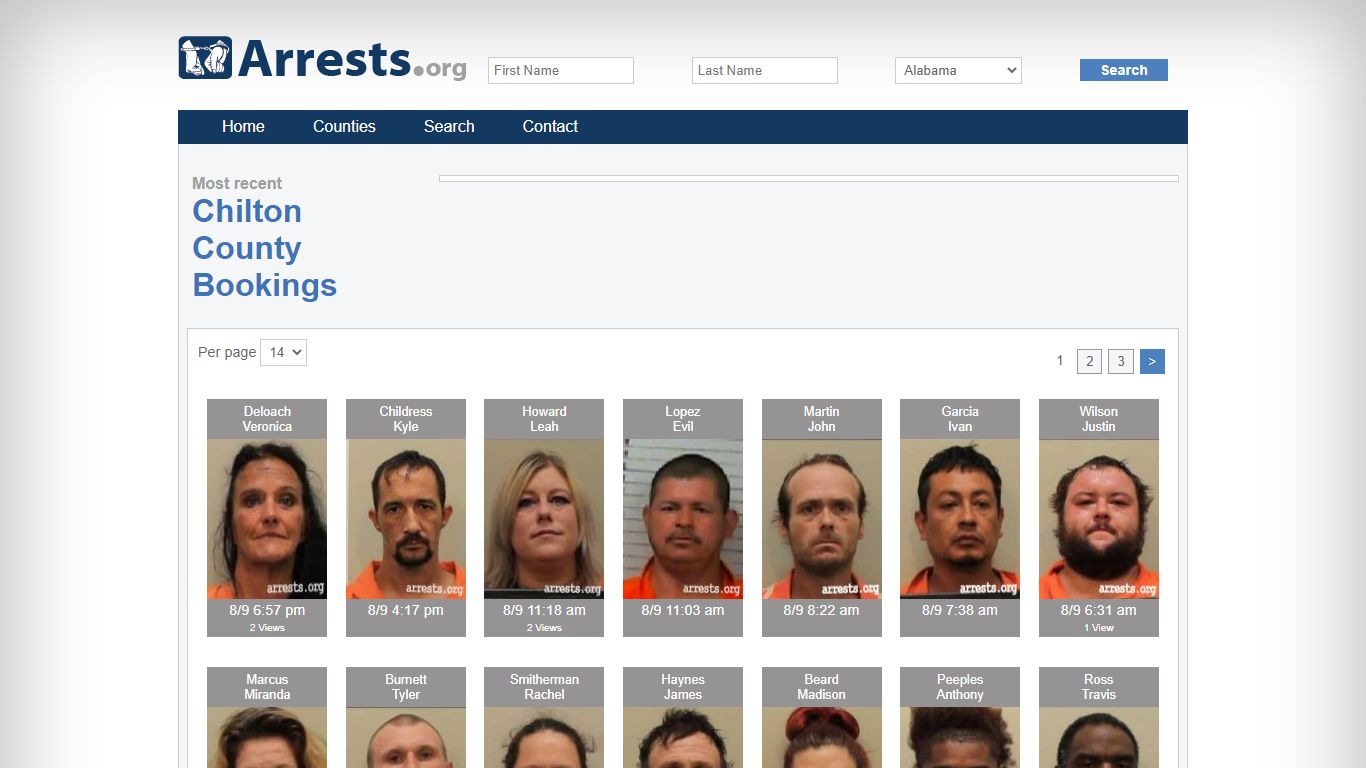 Chilton County Arrests and Inmate Search